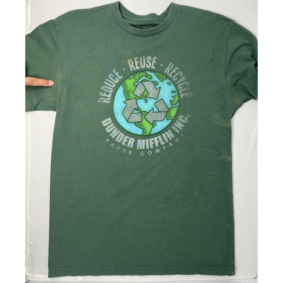 Dunder Mifflin Reduce, Reuse, Recycle Men's Tshirt size M PreOwned w/some fading - Picture 3 of 7
